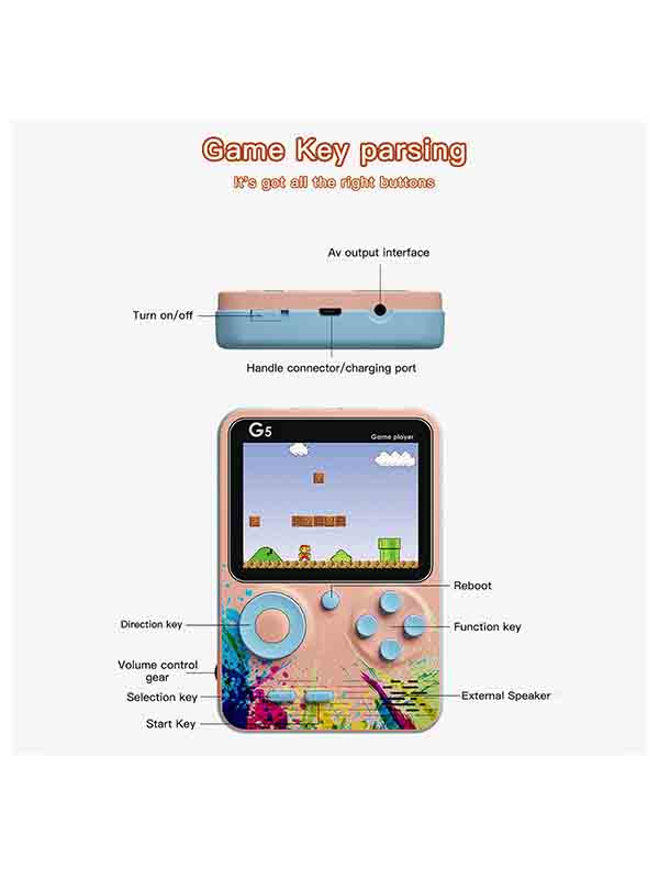 Game Box G5 Mini Handheld Gaming Player with Builtin 500 Games